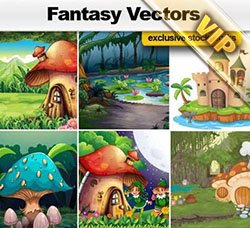 儿童插画：Fantasy Vectors